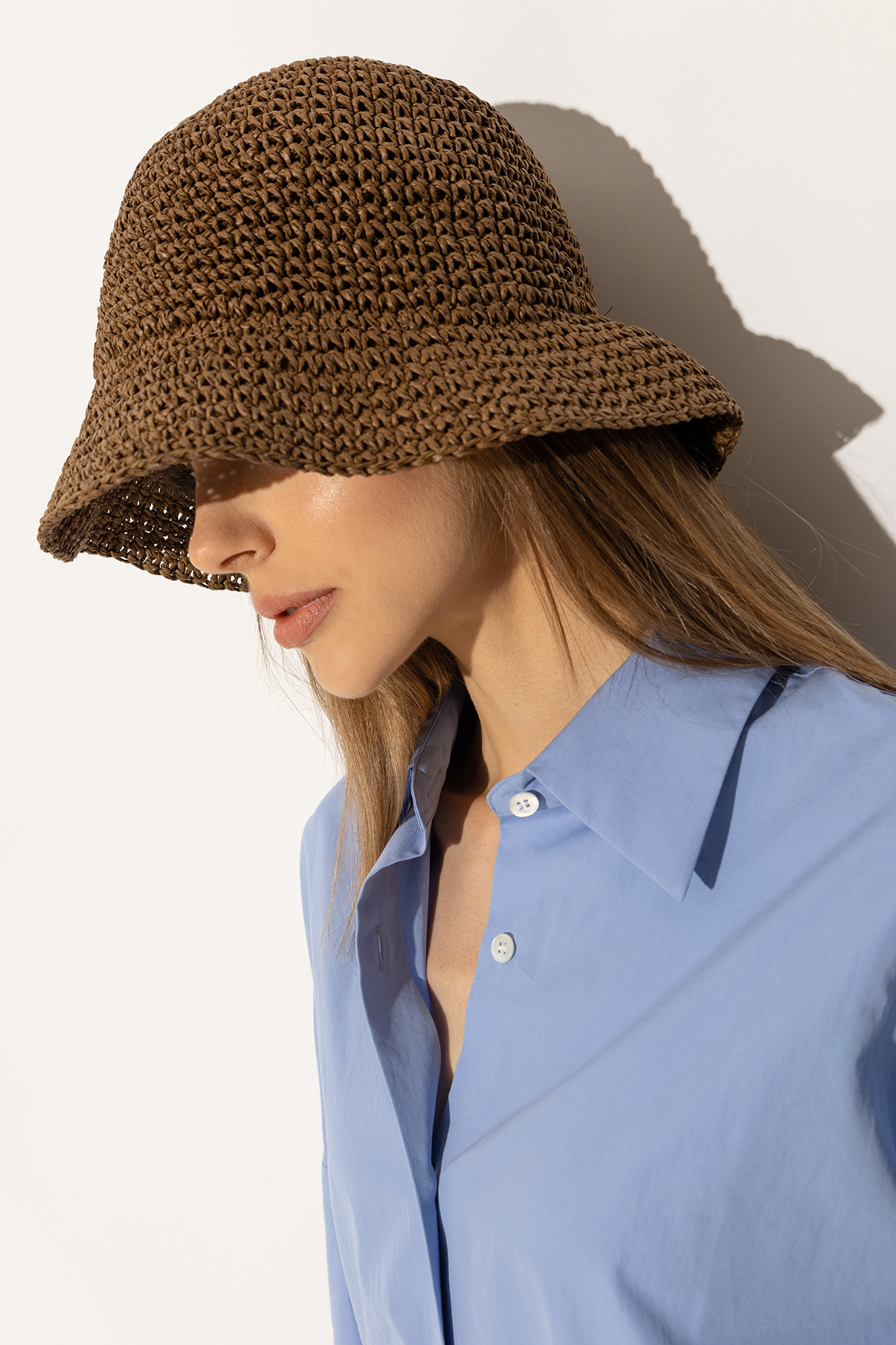 Brown 'Strawa' bucket hat By Malene Birger - Vitkac France